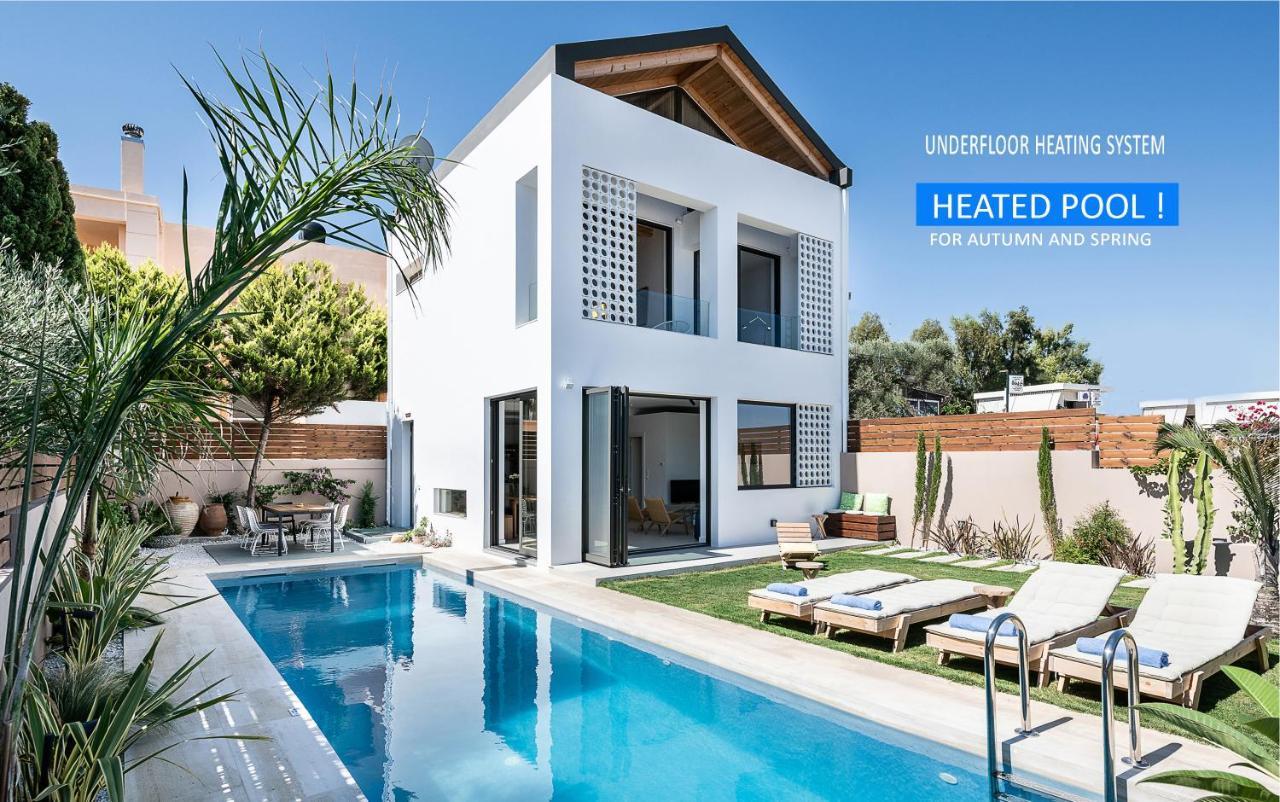 Fos Villa, A Luxe House With Private Heated Pool Galatás Exterior foto